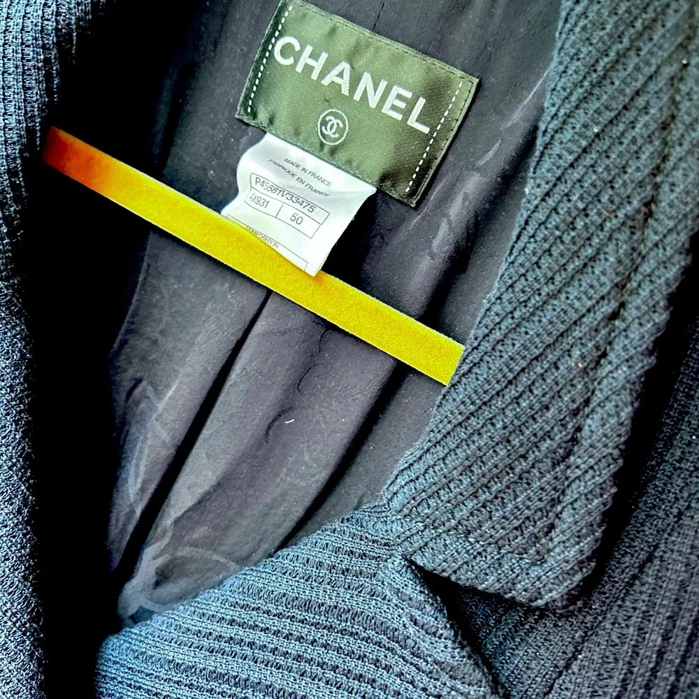 CHANEL Navy Blue Double-Breasted Blazer Coat from 2013